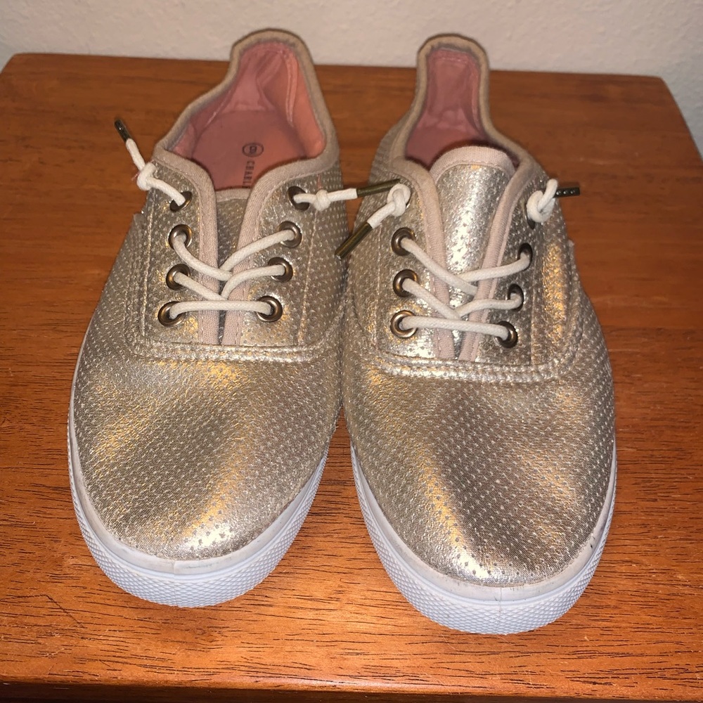 Charles Albert Gold Slip-on Sneakers-size 9